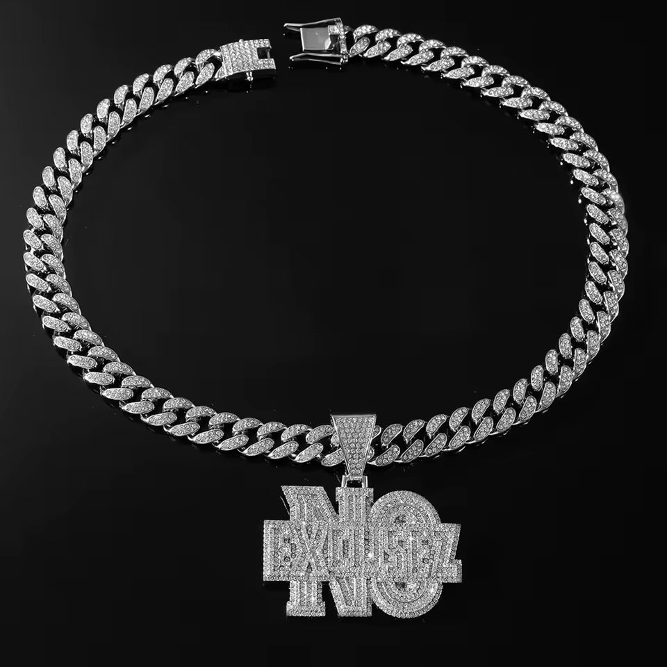 chaîne cubain pendentif NO EXCSUSEZ
